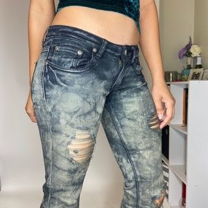 Machine Distressed Skinny Jeans